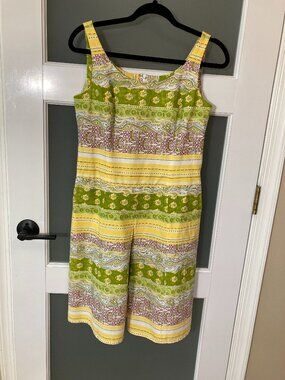 TRIBAL Boho Paisley Striped Sleeveless Square Neck Midi Dress - size 2